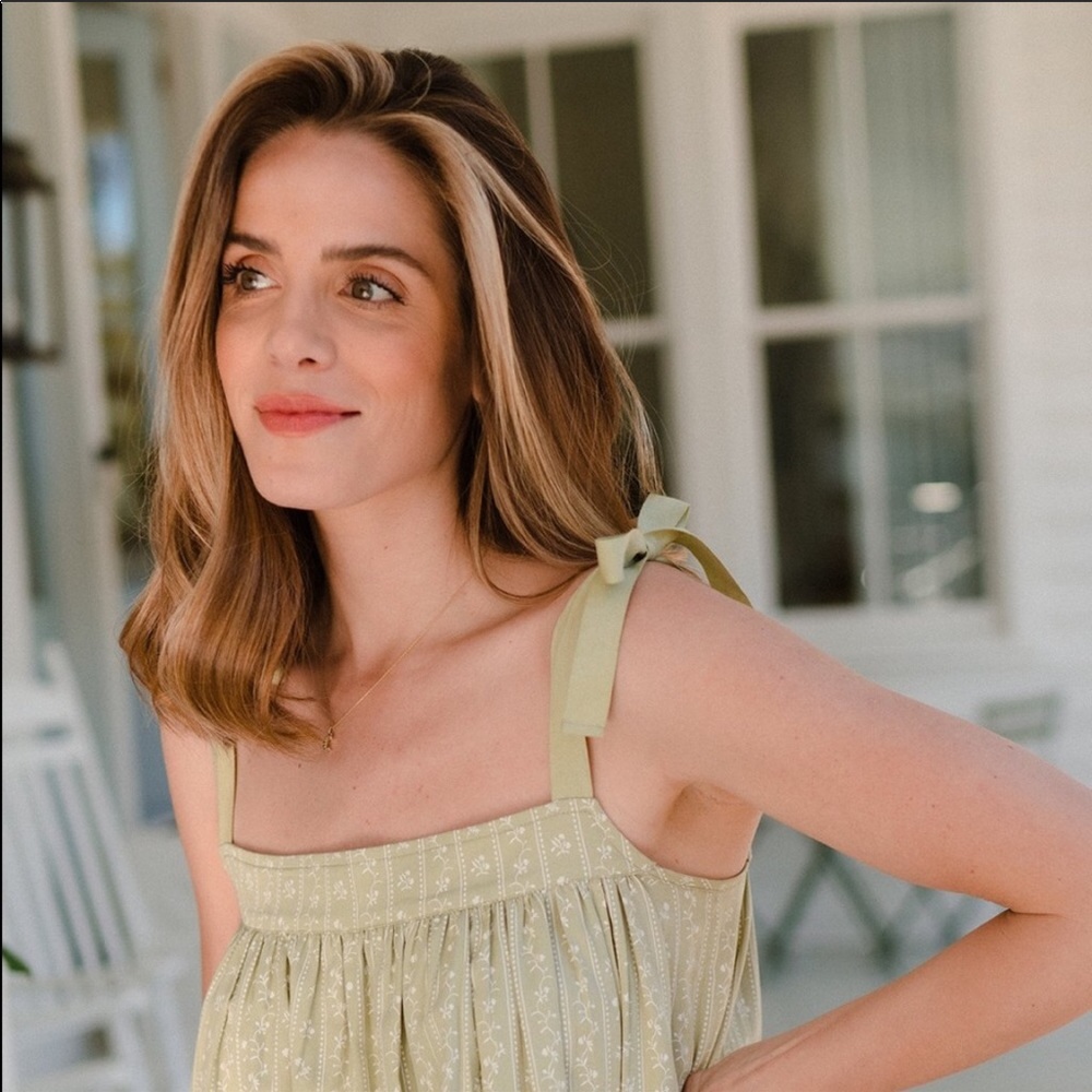 JB x LAKE Day Dress in Green Trellis